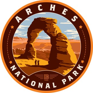 Arches NP Delicate Arch Circle Sticker | Emblem Sticker