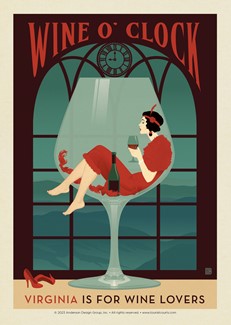 VA Wine O'Clock Postcard