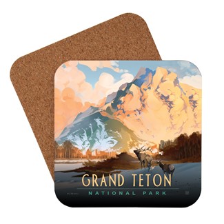 Grand Teton NP Winter Hush Coaster | Made in USA