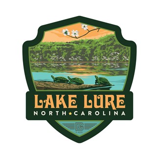Lake Lure, NC Turtle Log Emblem Sticker| Emblem Sticker