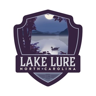Lake Lure, NC Moon Swan Lake Emblem Sticker| Emblem Sticker