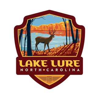 Lake Lure,  NC Fall Buck Emblem Sticker| Emblem Sticker