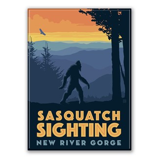 New River Gorge Sasquatch Magnet | Metal Magnet