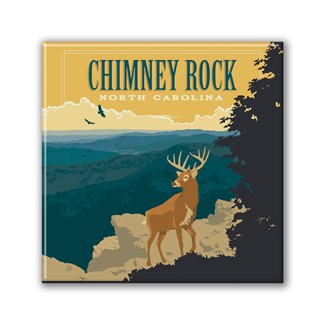 Chimney Rock NC Buck Square Magnet Metal Magnet