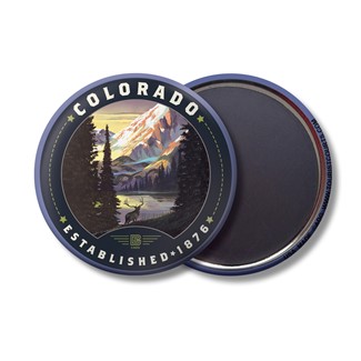 Colorado Mountain View Circle Magnet