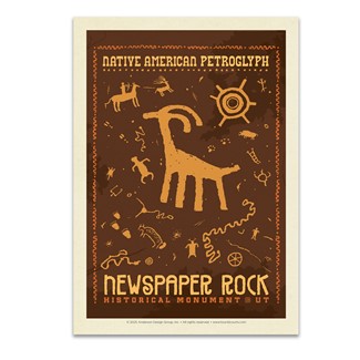 Native American Petroglyphs Newspaper Rock Postcard| USA Made