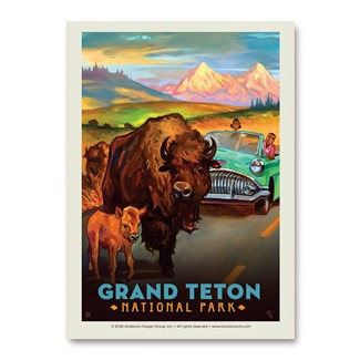 Grand Teton NP Eagle & Salmon Vertical Sticker | American Made