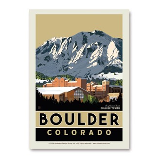 American College Towns, Boulder CO Vertical Sticker | Vertical Sticker