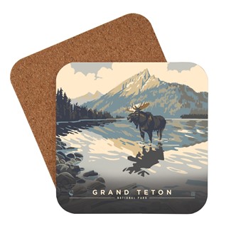 Grand Teton NP Meandering Moose Coaster | American Made Coaster