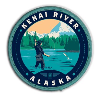 Alaska Kenai River Circle Patch| Woven Patch