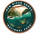 New River Gorge National Park & Preserve Fish-Eye View Circle Magnet