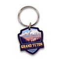 Grand Teton Snake River Valley Emblem Wooden Key Ring