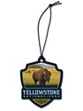 Yellowstone NP Bison Emblem Wood Ornament