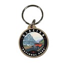 Glacier NP Sun Road Circle Wood Key Ring