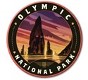 Olympic NP Pelican Sunset Circle Magnet