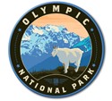 Olympic NP Mountain Goat Circle Magnet