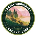 Rocky Mountain NP Deer Circle Sticker