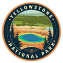 Yellowstone NP Prismatic Springs Circle Sticker