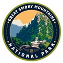 Great Smoky Mountains NP Chimney Tops Circle Sticker
