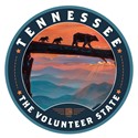 Tennessee Bear Crossing Circle Sticker