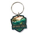 New River Gorge NP & Preserve Fish-Eye View Wood Keyring 1/8