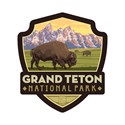 Grand Teton NP Bisons Small Emblem Sticker