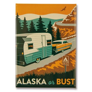 AK Camper Metal Magnet