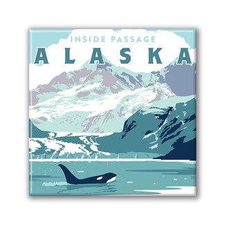 AK Inside Passage Square Magnet