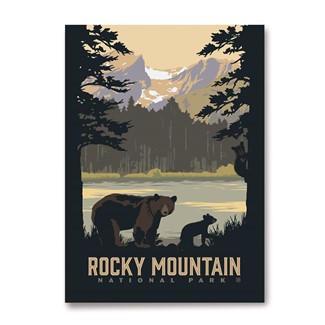 Rocky Mountain Sprague Lake Bears Magnet
