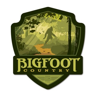 Bigfoot Country Emblem Wooden Magnet