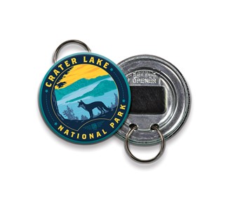 Crater Lake NP Circle Bottle Opener Key Ring