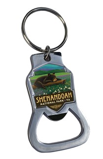 Shenandoah National Park Wildflower Cub Emblem Bottle Opener Keyring