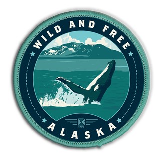 AK Whale Breaching Circle Patch