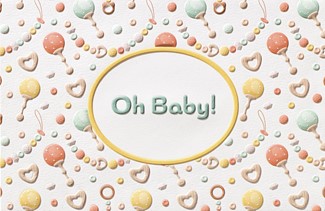 Rattle & Toy Pattern (BY) Folded W/Env