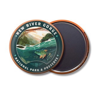 New River Gorge National Park & Preserve Fish-Eye View Circle Magnet