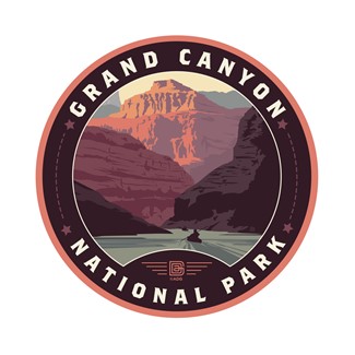 Grand Canyon NP Kayak Circle Sticker