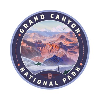 Grand Canyon NP Winter Wonderland Circle Sticker