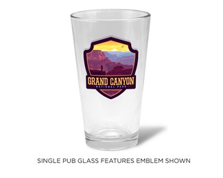 Grand Canyon National Park Sunset Splendor Emblem Pub Glass