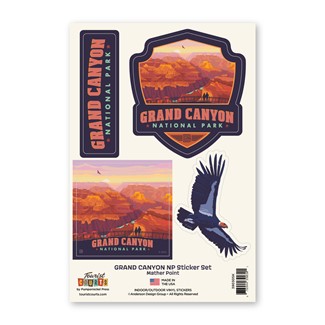 Grand Canyon National Park Mather Point Sunset Sticker Set
