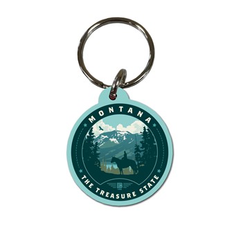 MT Majestic Magical Horseback Circle Wood Key Ring