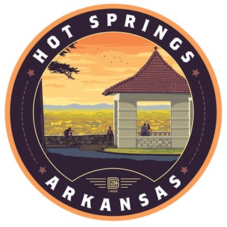 Hot Springs NP Outlook Circle Sticker