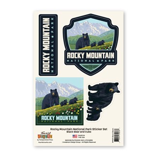 Rocky Mountain NP Black Bears Sticker Set