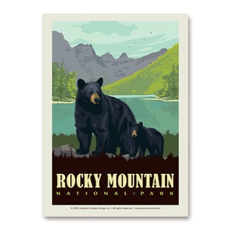 Rocky Mountain NPP Black Bear Family Vertical Sticker