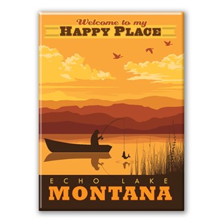 Echo Lake Happy Place Montana Magnet