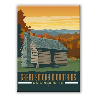 Gatlinburg TN Fall Cabin Magnet