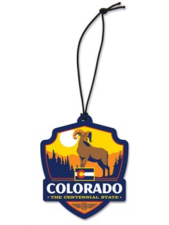 Colorado State Pride Emblem Wood Ornament