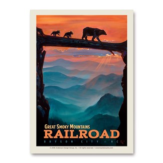 GSM Railroad Bear Bridge Vert Sticker