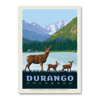 Durango CO. Deer Family Vert Sticker