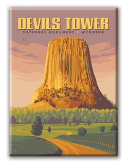 Devils Tower WY Metal Magnet