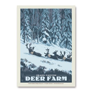 Grand Canyon Deer Farm Herd Vertical Sticker
